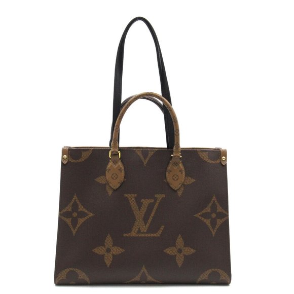 LOUIS VUITTON OntheGo MM Tote Bag M45321 Monogram Giant PVC canvas Brown Used LV - Picture 1 of 12